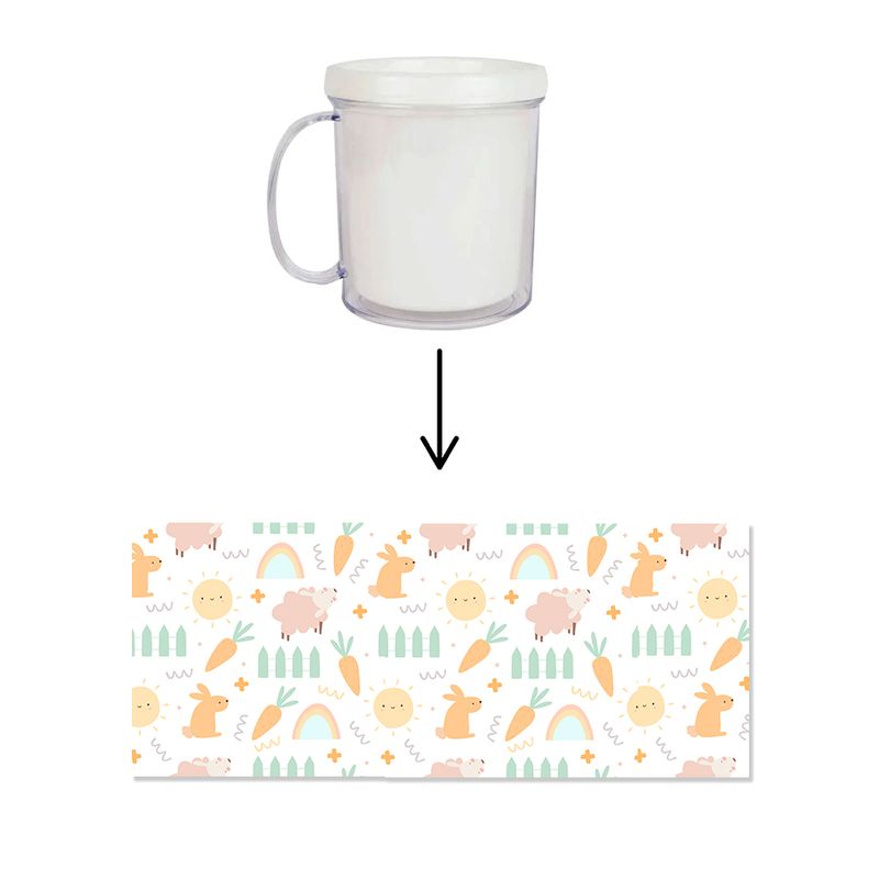 Caneca Acrílica Rosqueável Personalizada - Alegria de Páscoa - Branco - 1 unidade - Magazine 25