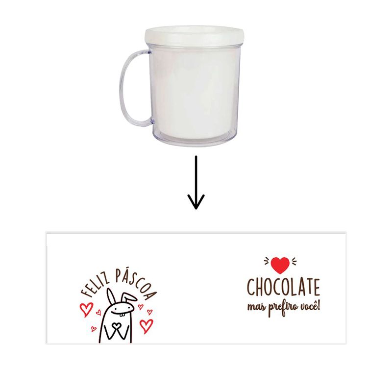 Caneca Acrílica Rosqueável Personalizada - Páscoa Flork - Branco - 1 unidade - Magazine 25
