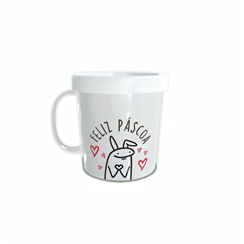 Caneca Acrílica Rosqueável Personalizada - Páscoa Flork - Branco - 1 unidade - Magazine 25