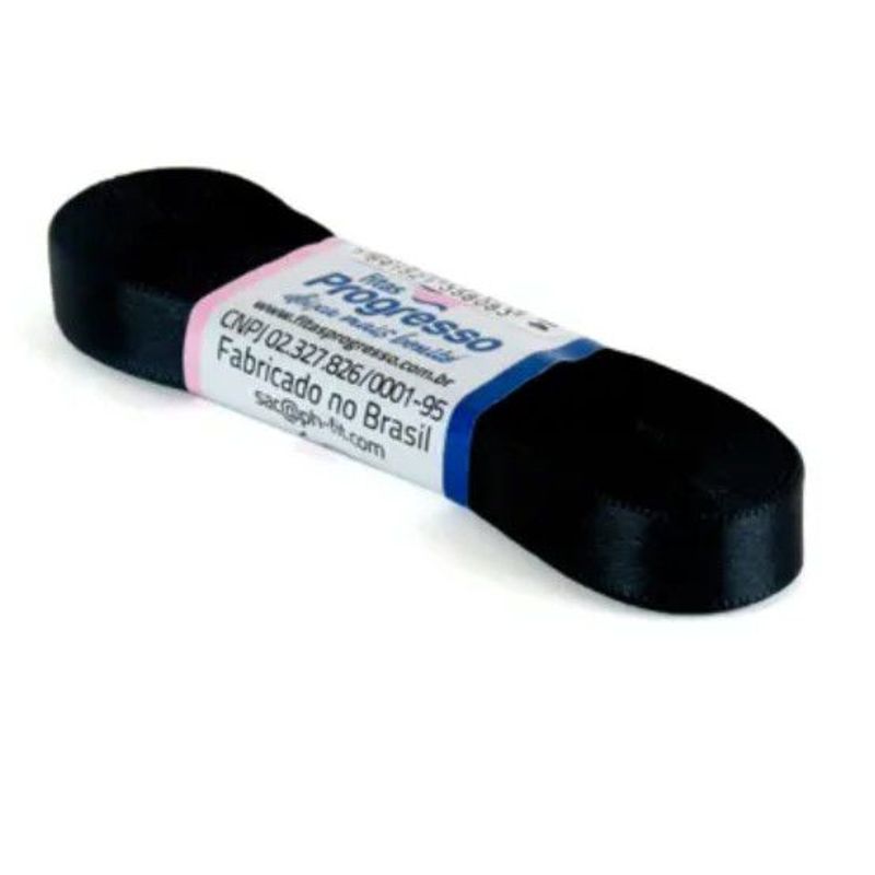 Fita de Cetim Progresso 10mm nº2 - 10m Cor 219 Preto - 01 unidade