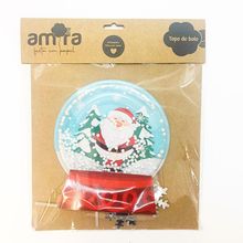 Kit Topo de Bolo Globo Papai Noel - 18cm  - 3 unidades - Amora - Magazine 25