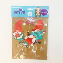 Kit Topo de Bolo Duendes Fofos de Natal - 16cm - 3 unidades - Amora - Magazine 25