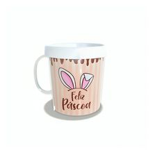 Caneca Acrílica Rosqueável Personalizada - Feliz Páscoa - Branco - 1 unidade - Magazine 25