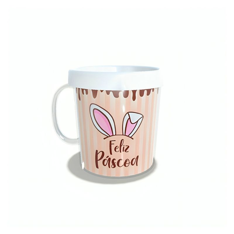 Caneca Acrílica Rosqueável Personalizada - Feliz Páscoa - Branco - 1 unidade - Magazine 25