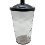Copo Twister 400ml - Cristal Preto com Topo - 1 unidade - Magazine 25
