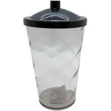 Copo Twister 400ml - Cristal Preto com Topo - 1 unidade - Magazine 25