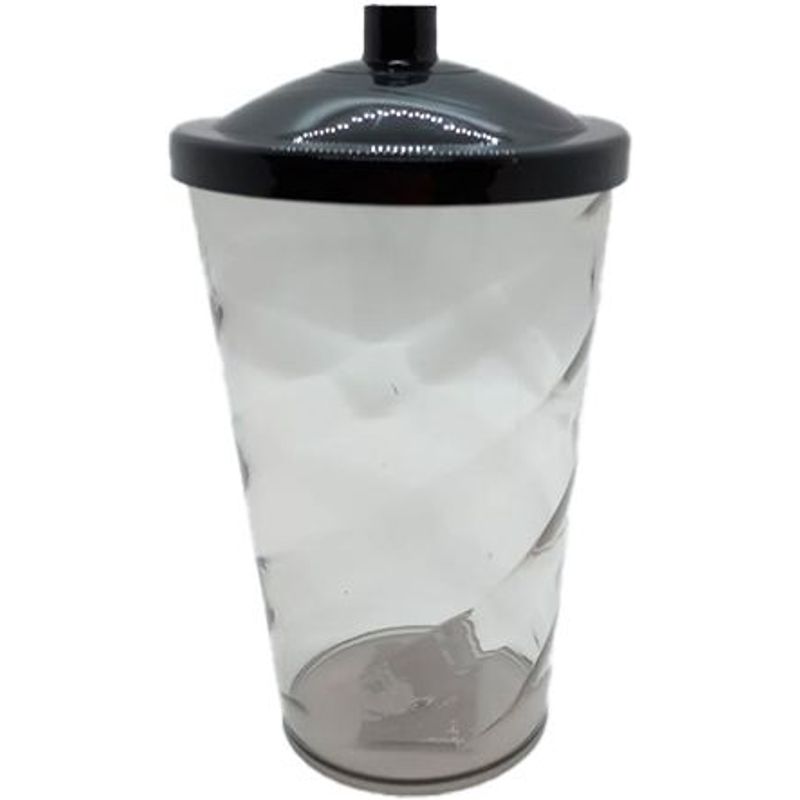 Copo Twister 400ml - Cristal Preto com Topo - 1 unidade - Magazine 25