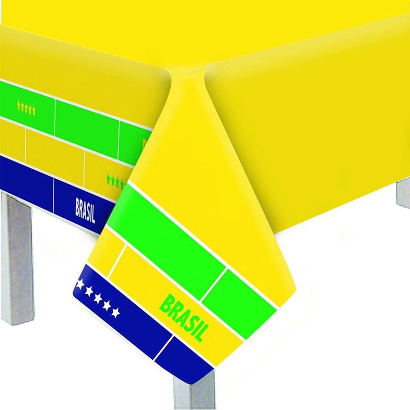 Toalha de Mesa em Plástico Comemorativa da Copa - Festa Brasil - 1,18 m x 1,8 m - 1 unidade - Cromus - Magazine 25