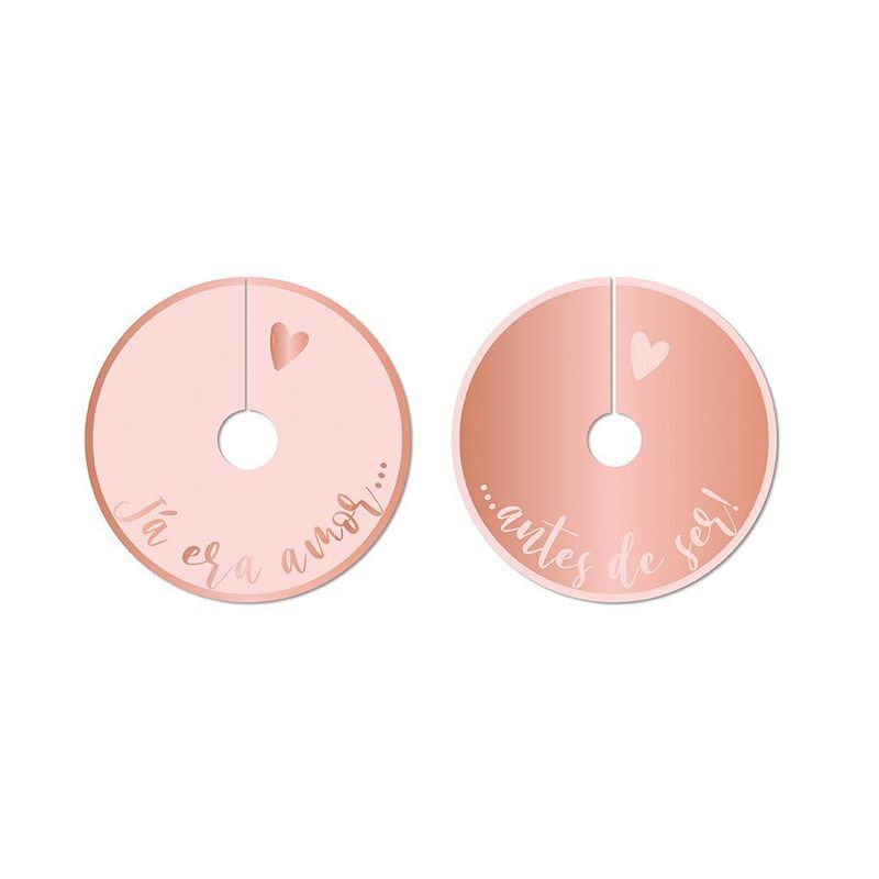 Marcador de Taça Romântico Rose Gold - 6 unidades - Cromus - Magazine 25