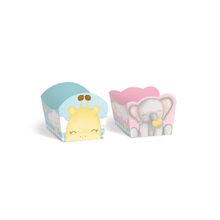 Forminha para Doces Cachepot Festa Bichinhos Baby - Girafa e Elefante - 24 unidades - Cromus - Magazine 25