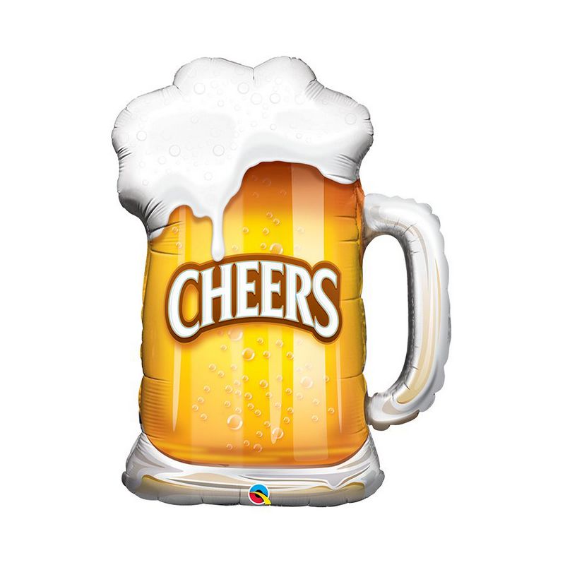 Balão de Festa Microfoil 35" 89cm - Caneca de Cerveja Cheers - 01 Unidade - Qualatex - Rizzo Embalagens