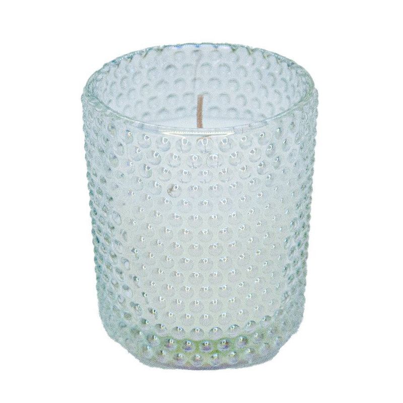 Vela Aromática em Porta Velas de Bolinhas - Transparente Perolada - 1 unidade - Cromus - Magazine 25