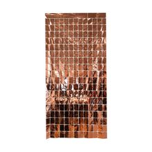 Cortina Decorativa Painel Mágico 1x2m - Retângulos - Rose Gold - Art Lille - Magazine 25