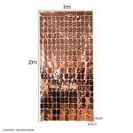 Cortina Decorativa Painel Mágico 1x2m - Retângulos - Rose Gold - Art Lille - Magazine 25