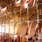Cortina Decorativa Painel Mágico 1x2m - Retângulos - Rose Gold - Art Lille - Magazine 25