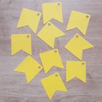 Tag Bandeirinha Festa Junina Amarelo - 4,5 X 5,5 cm - 10 Unidades - Rizzo Embalagens