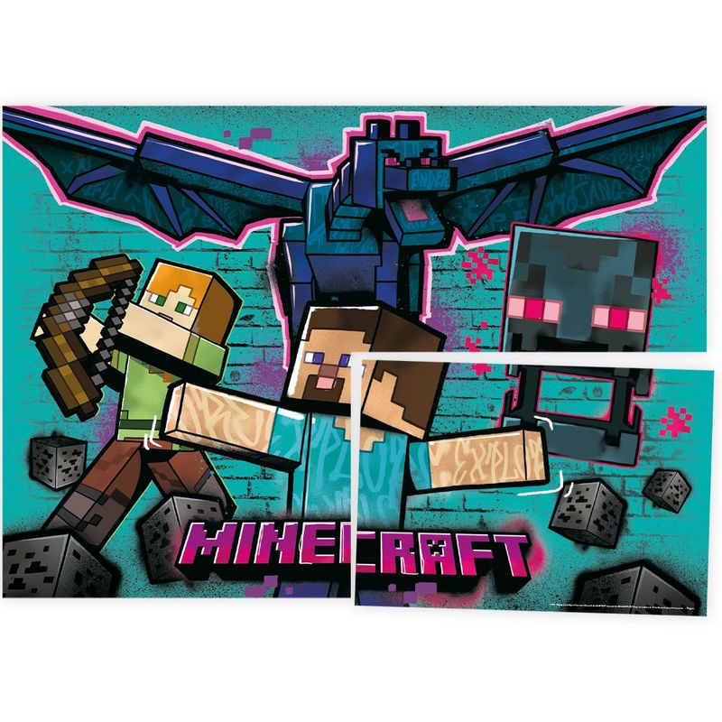 Painel Decorativo 126x88cm - Festa Minecraft Grafite - 01unidade - Regina - Rizzo Embalagens