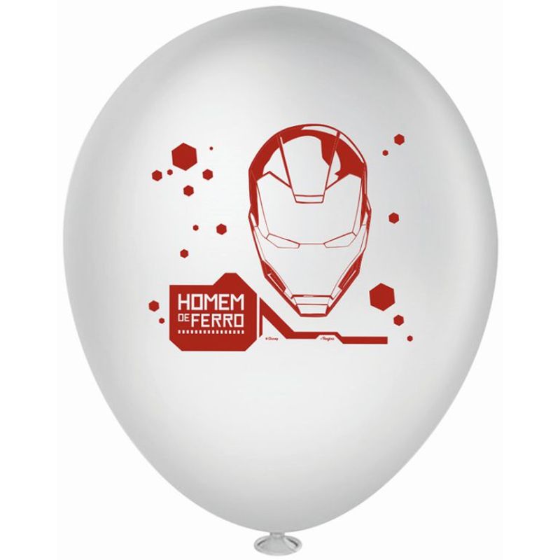 Balão Latex Redondo 9" Festa Homem de Ferro - 25 unidades - Regina - Magazine 25