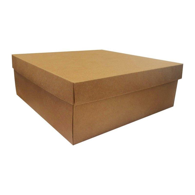 Caixa Presente Luxo N5 - Kraft - (25,5cm x25,5cm x9cm) - 01 unidade - Assk - Rizzo Embalagens