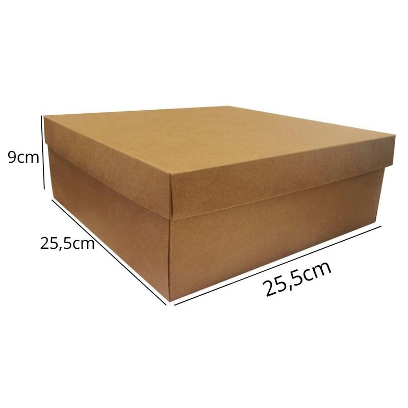 Caixa Presente Luxo N5 - Kraft - (25,5cm x25,5cm x9cm) - 01 unidade - Assk - Rizzo Embalagens