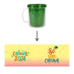 Caneca Acrílica Rosqueável Personalizada - Carnaval 2024 - Verde - 1 unidade - Magazine 25