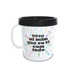 Caneca Acrílica Rosqueável Personalizada - Carnaval - Vem Ni Mim - Preto - 1 unidade - Magazine 25
