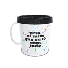 Caneca Acrílica Rosqueável Personalizada - Carnaval - Vem Ni Mim - Preto - 1 unidade - Magazine 25
