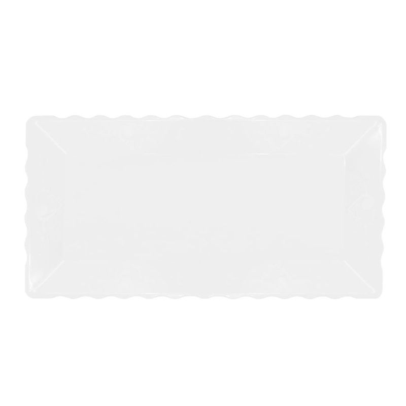 Bandeja Retangular Plástico Branco - 16x30cm - 1 Un - Magazine 25