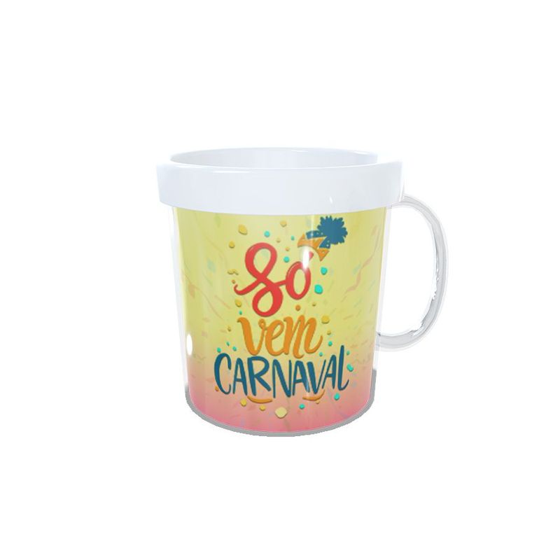 Caneca Acrílica Rosqueável Personalizada - Carnaval 2024 - Branco - 1 unidade - Magazine 25