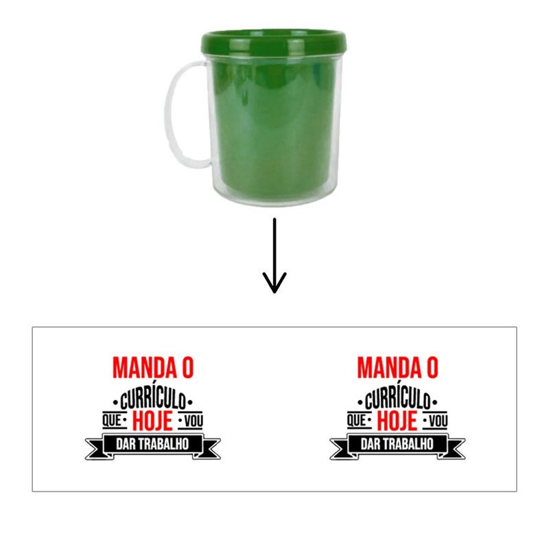 Caneca Acrílica Rosqueável Personalizada - Carnaval - Hoje Vou dar Trabalho - Verde - 1 unidade - Magazine 25
