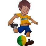 Jogador de Futebol Brasileiro - Decoração de Papel - 46 cm - 1 unidade - Rizzo Embalagens