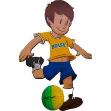 Jogador de Futebol Brasileiro - Decoração de Papel - 46 cm - 1 unidade - Magazine 25