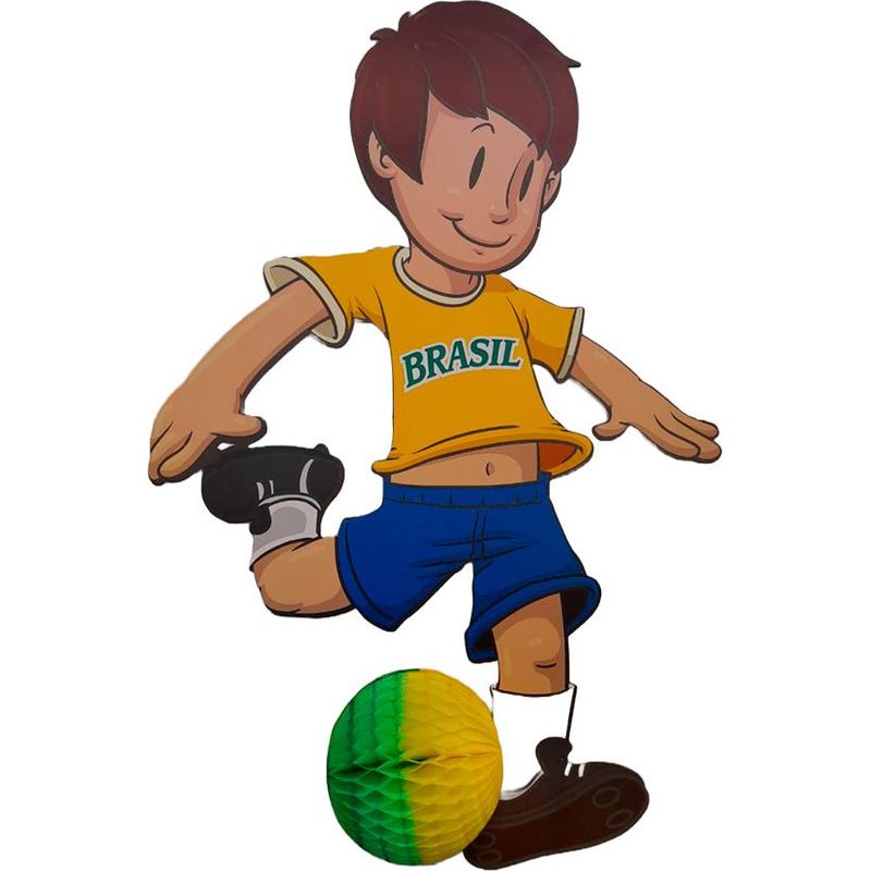 Jogador de Futebol Brasileiro - Decoração de Papel - 46 cm - 1 unidade - Rizzo Embalagens