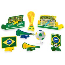 Decoração de Mesa Brasil Copa 2022 - 8 unidades - Festcolor - Magazine 25