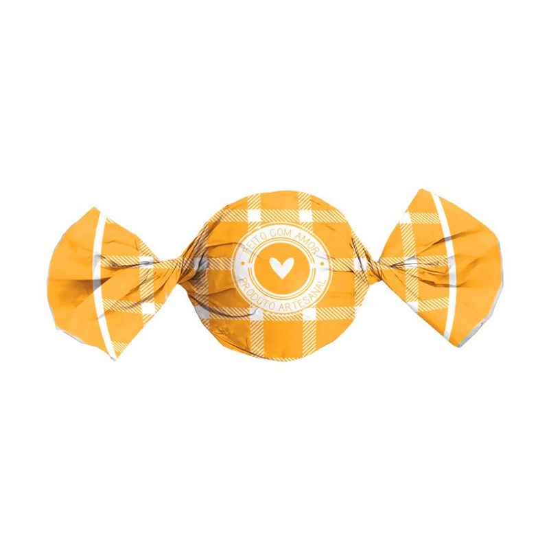 Papel Trufa 14,5x15,5cm - Feito com Amor Amarelo - 100 unidades - Cromus - Magazine 25