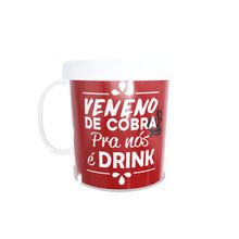 Caneca Acrílica Rosqueável Personalizada - Carnaval - Veneno pra Nós é Drink - Branco - 1 unidade - Magazine 25