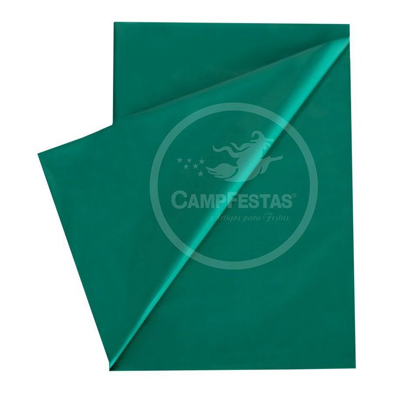 Toalha Plástica Cobre Manchas Perolizada - 78 x 78 cm - Verde Bandeira - 10 unidades - CampFestas - Rizzo Embalagens