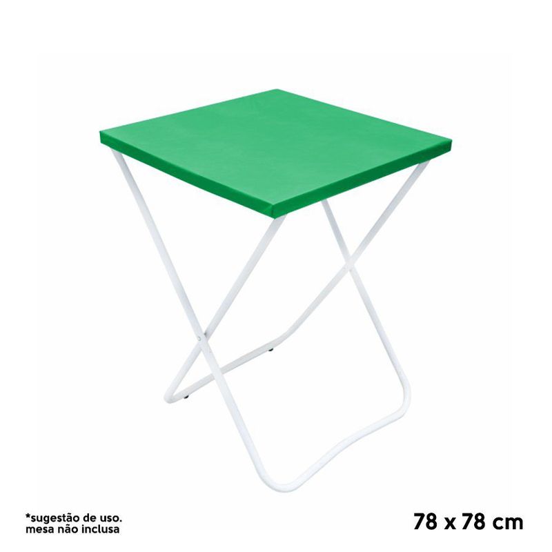 Toalha Plástica Cobre Manchas Perolizada - 78 x 78 cm - Verde Bandeira - 10 unidades - CampFestas - Rizzo Embalagens