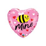 Balão de Festa Microfoil 18" 46cm - Coração Bee Mine (Minha Abelha) - 1 unidade - Qualatex Outlet - Rizzo