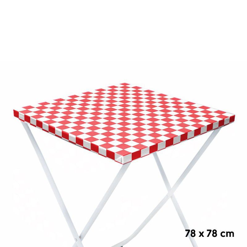 Toalha Plástica Cobre Manchas Perolizada - 78 x 78 cm - Xadrez Vermelho - 10 unidades - CampFestas - Magazine 25