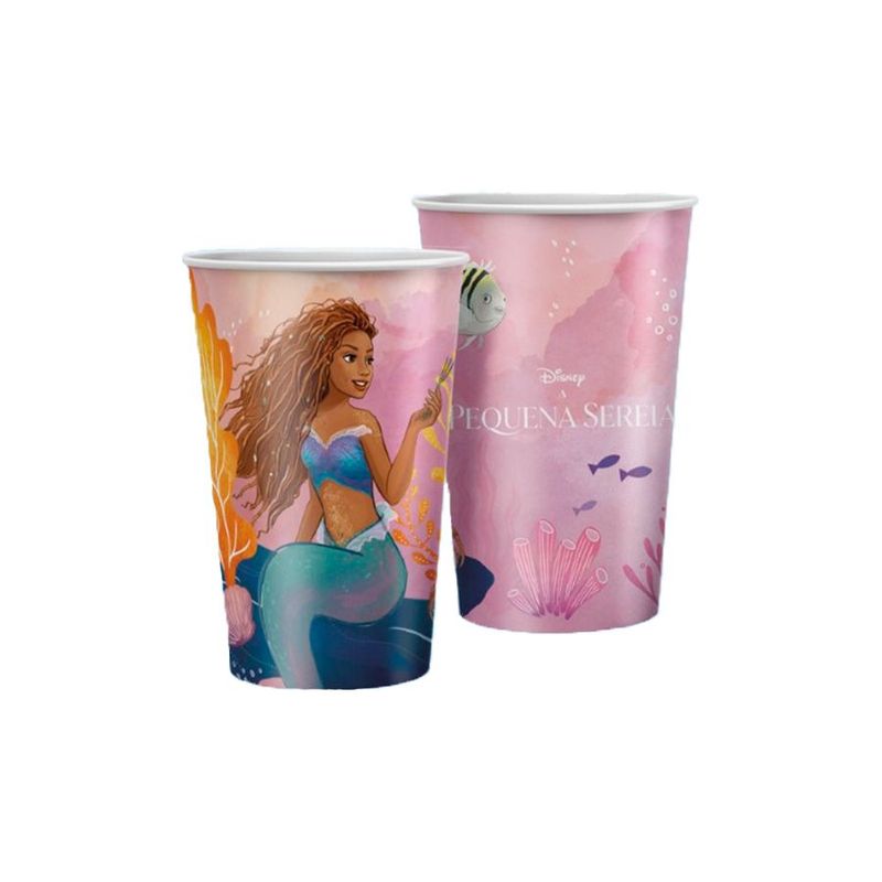 Copo de Papel - A Pequena Sereia 180ml - 8 unidades - Regina - Rizzo
