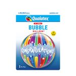 Balão de Festa Bubble 22" 56cm - Congratulations (Parabéns) Estrelas Cadentes - 1 unidade - Qualatex Outlet - Rizzo