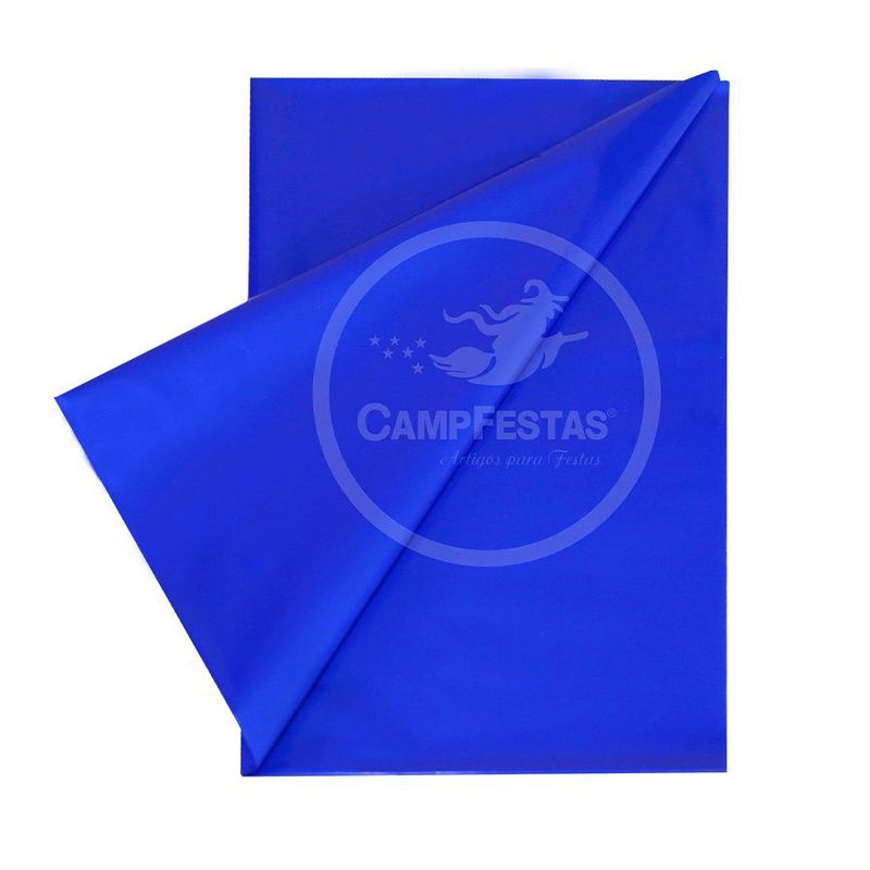 Toalha Plástica Cobre Manchas Perolizada - 78 x 78 cm - Azul Escuro - 10 unidades - CampFestas - Rizzo Embalagens