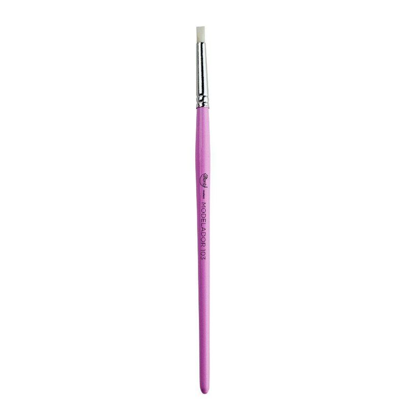 Pincel Artístico - N102 - Modelador Pequeno Magenta  - 1 unidade - Cromus Linha Profissional Allonsy - Magazine 25