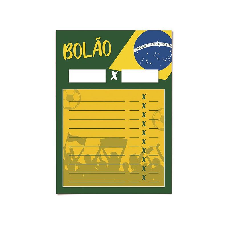 Cartaz Decorativo Bolão - Brasil Copa 2022 - 2 unidades - Cromus - Magazine 25