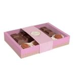 Caixa para Tablete de 300g e 4 docinhos - Listrada "Artesanal" - Rosa - 10 unidade - Cromus - Magazine 25