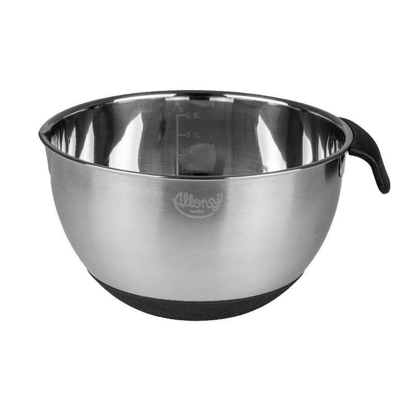 Bowl - Massas Leves e Pesadas - Com Apoiador - Aço Inox - 3L - 1 unidade - Cromus Linha Profissional Allonsy - Magazine 25