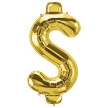 Balão de Festa Microfoil 34" 86cm - Simbolo Cifrão Ouro - 1 unidade - Qualatex Outlet - Magazine 25