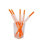 Canudo Decorativo Caveira de Halloween Laranja - 5 unidades - Magazine 25