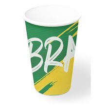 Copo de Papel Descartável Brasil Copa 2022 - 300 ml - 8 unidades - Festcolor - Magazine 25  Embalagens